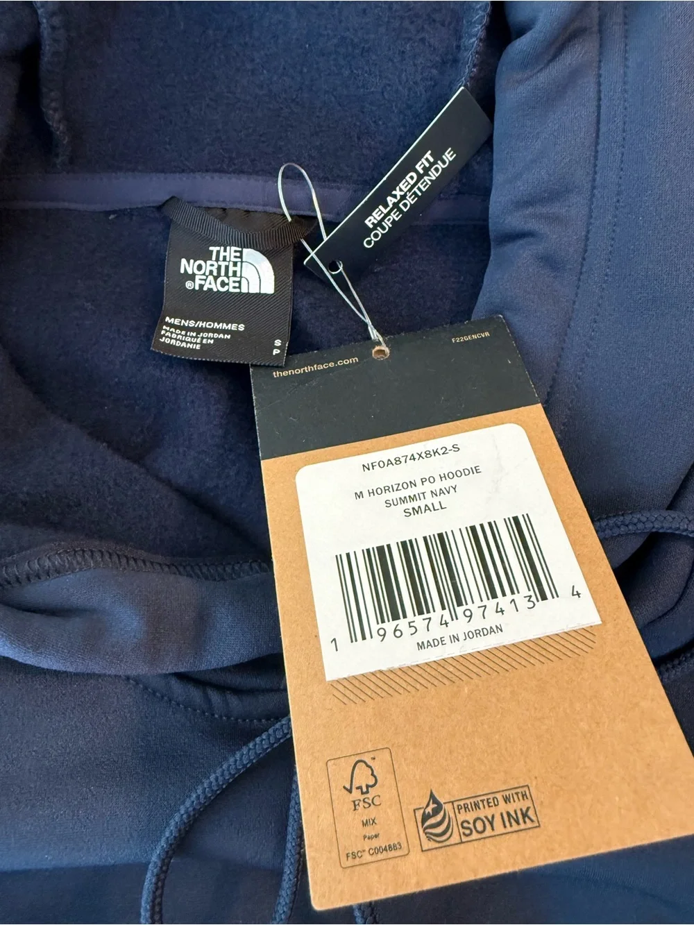The North Face Men's Navy Pullover Hoodie - Small NWT